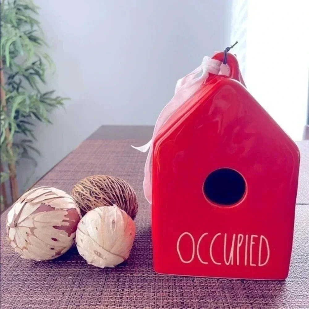 Rae Dunn OCCUPIED Ceramic Birdhouse
